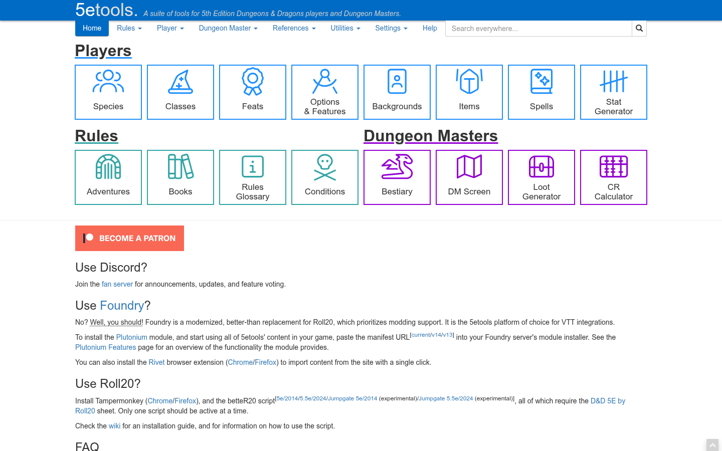 Screenshot of 5e.tools