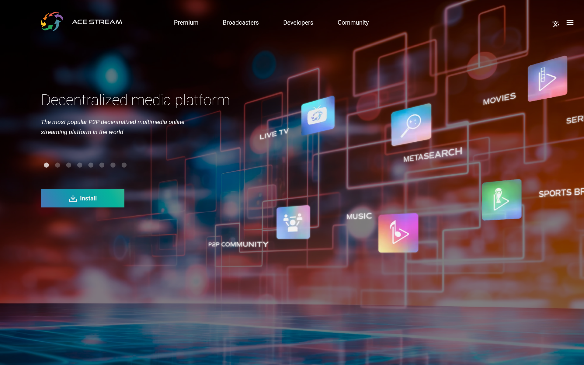 Screenshot of acestream.media