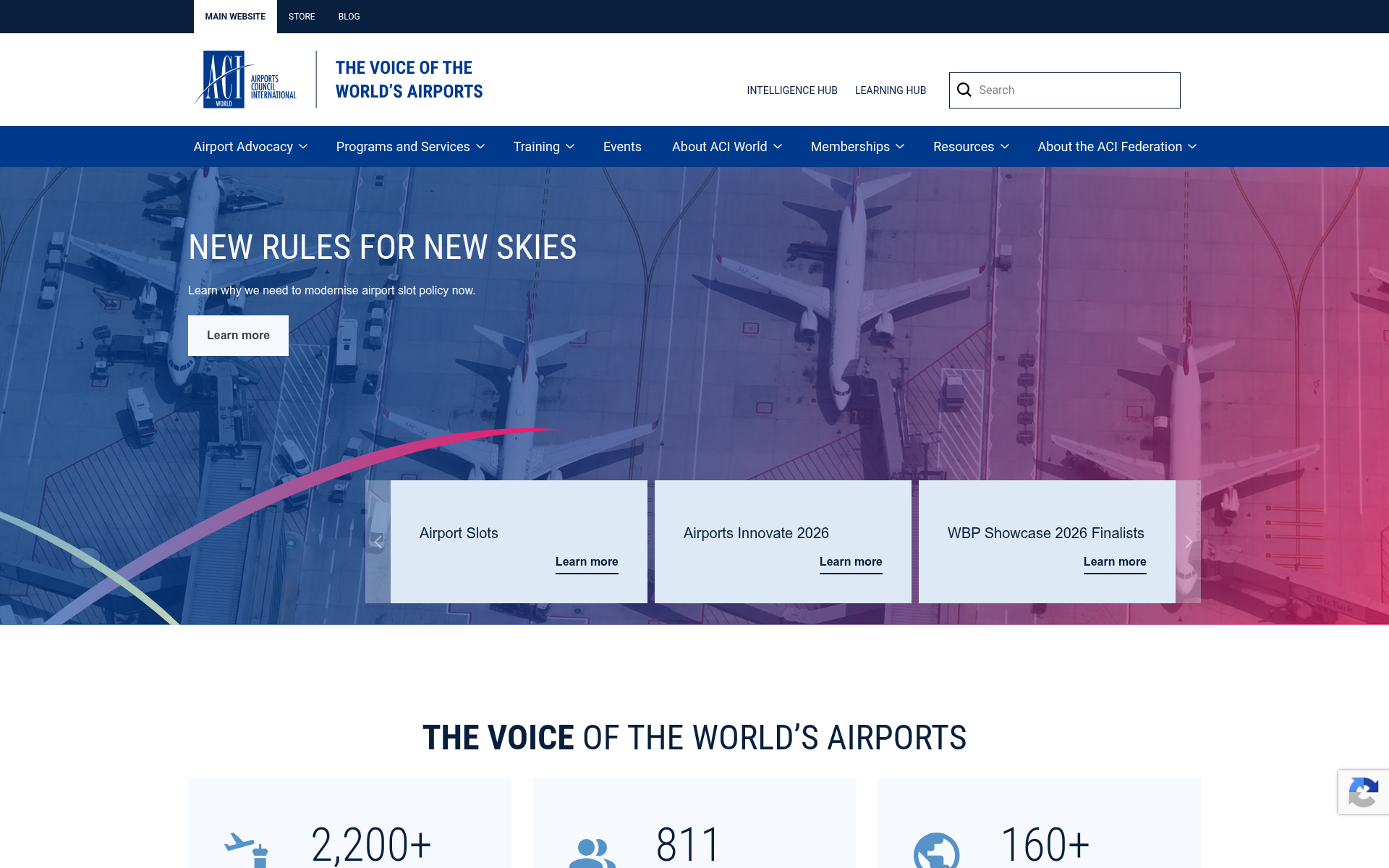 Screenshot of aci.aero