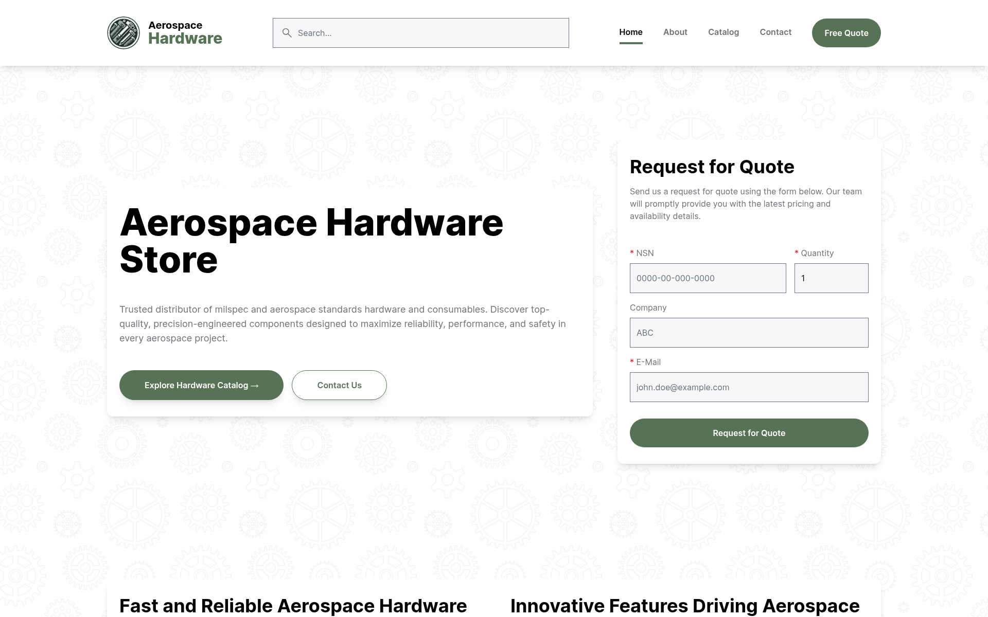 Screenshot of aerospace-hardware.parts