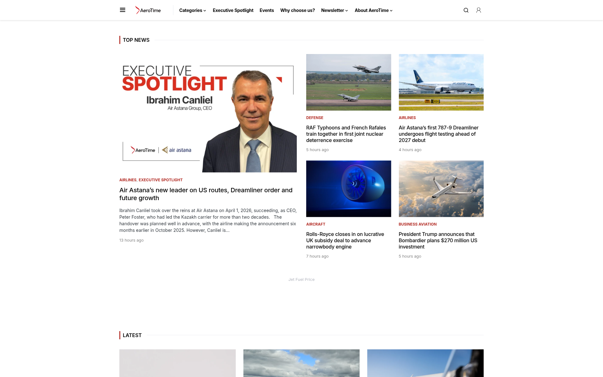 Screenshot of aerotime.aero