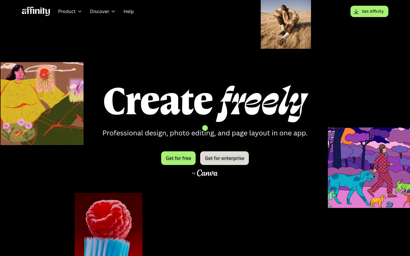 Screenshot of affinity.studio