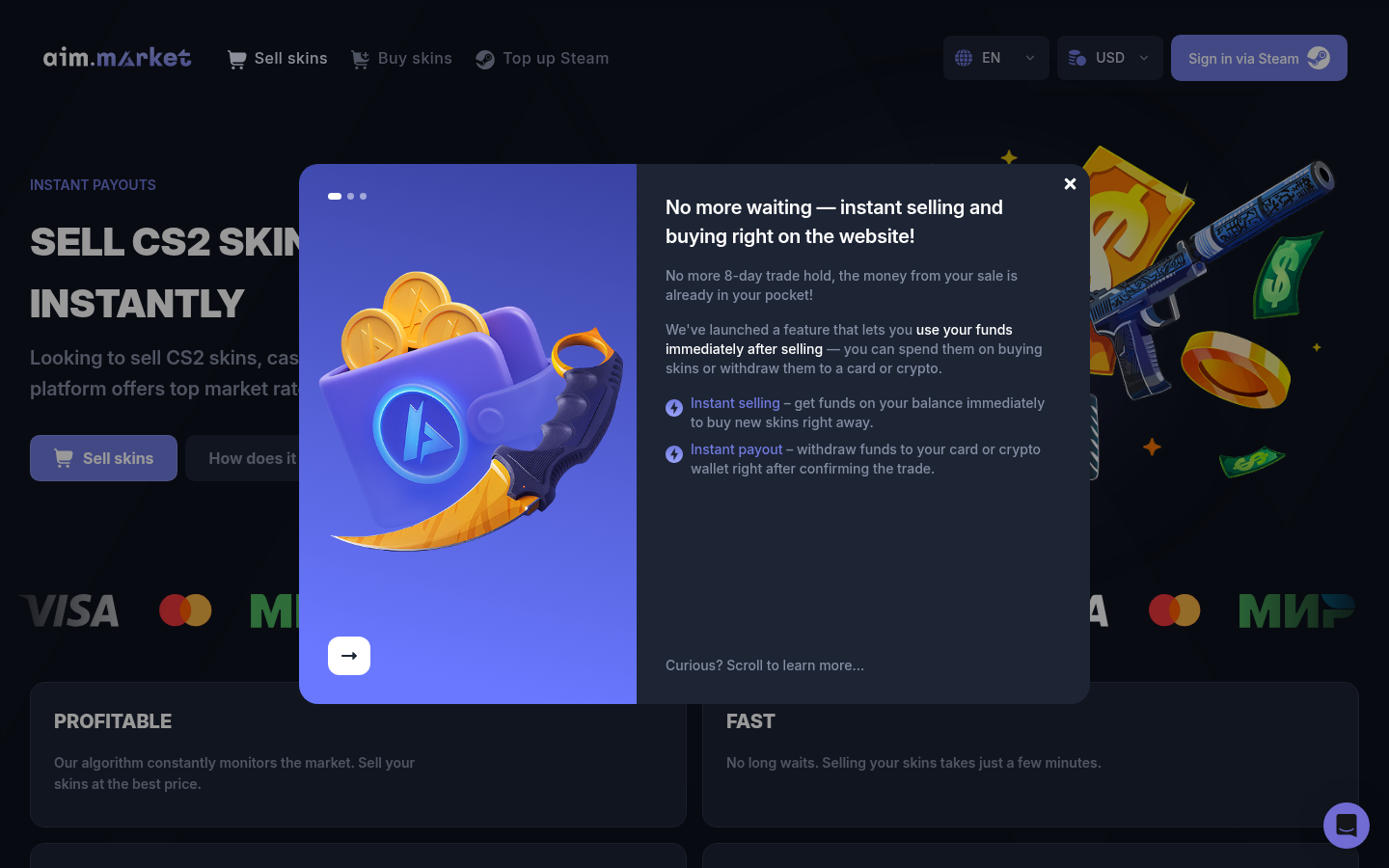 Screenshot of aim.market