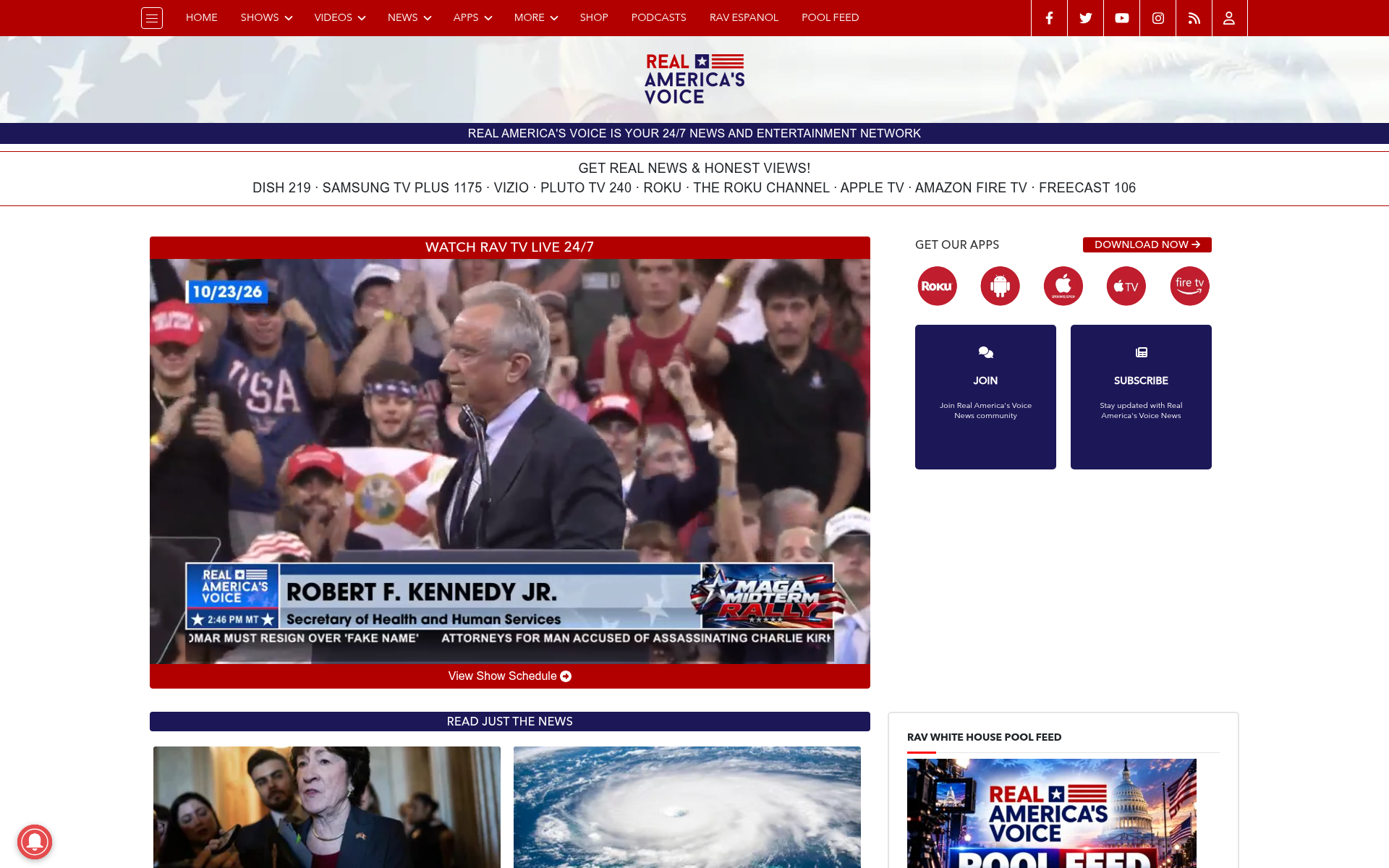 Screenshot of americasvoice.news