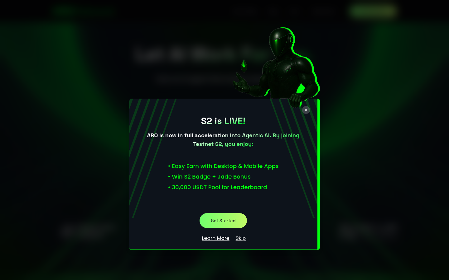 Screenshot of aro.network