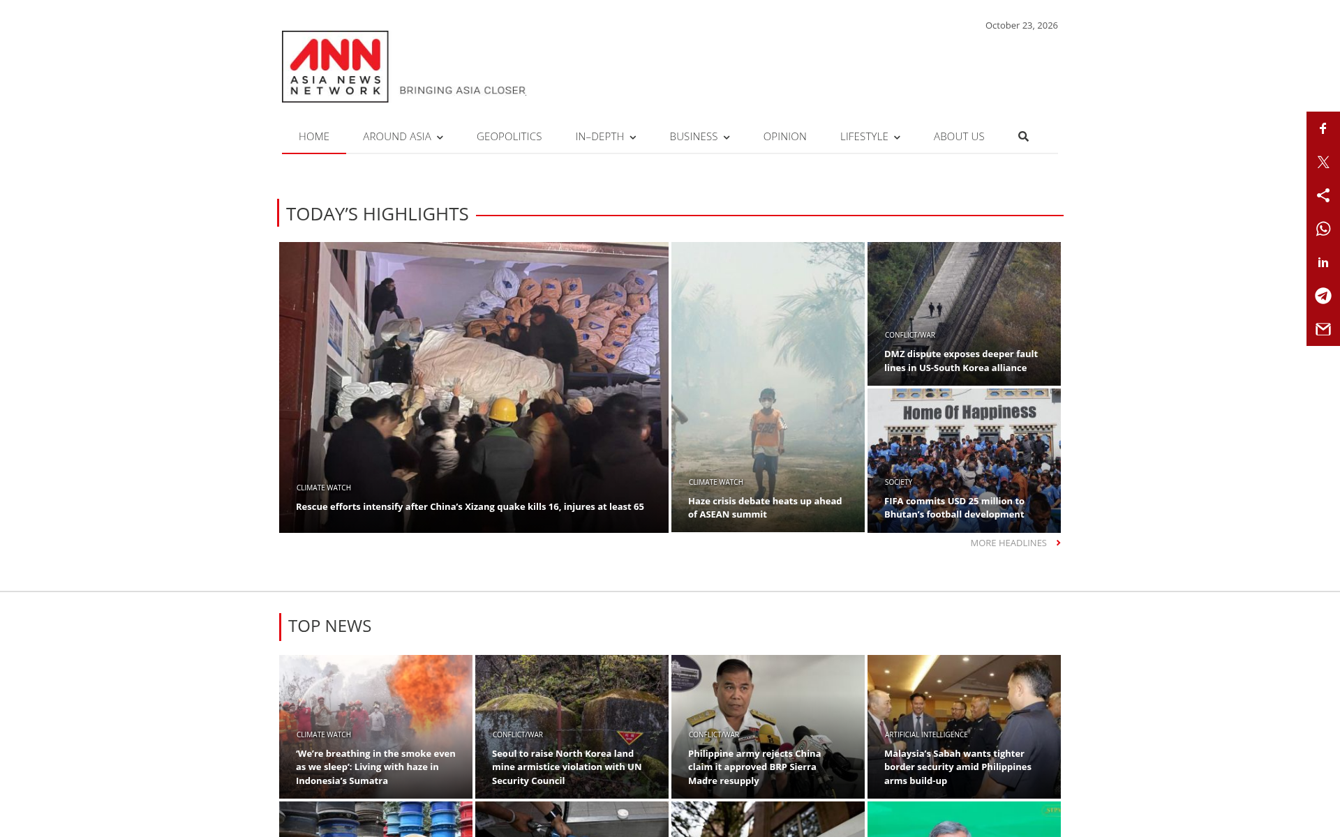Screenshot of asianews.network