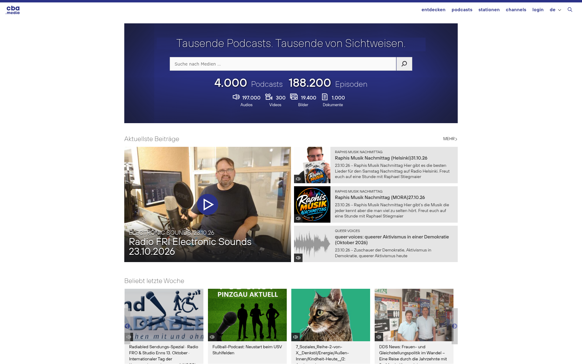 Screenshot of cba.media