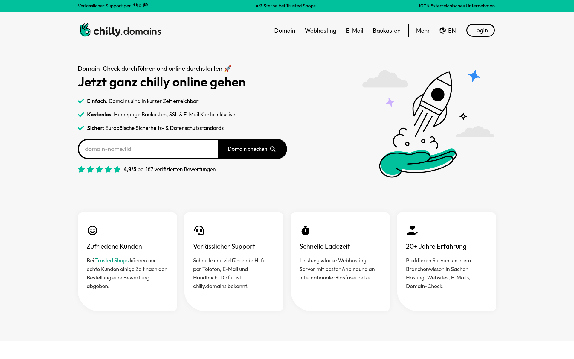 Screenshot of chilly.domains