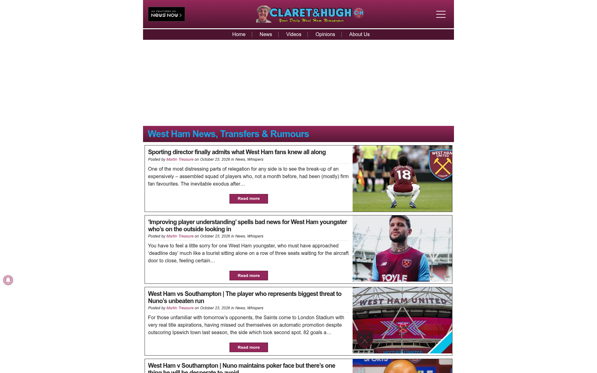 Screenshot of claretandhugh.info