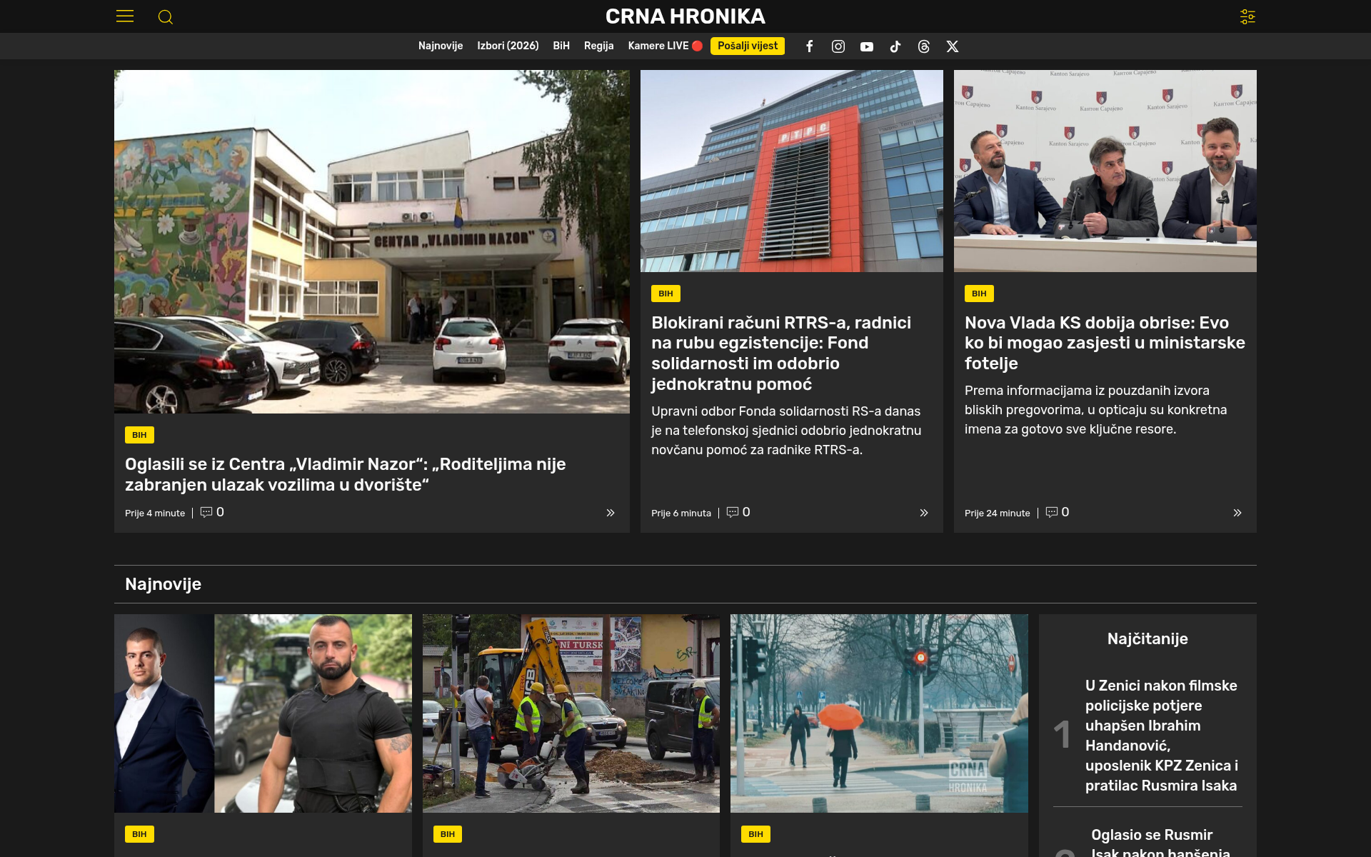 Screenshot of crna-hronika.info