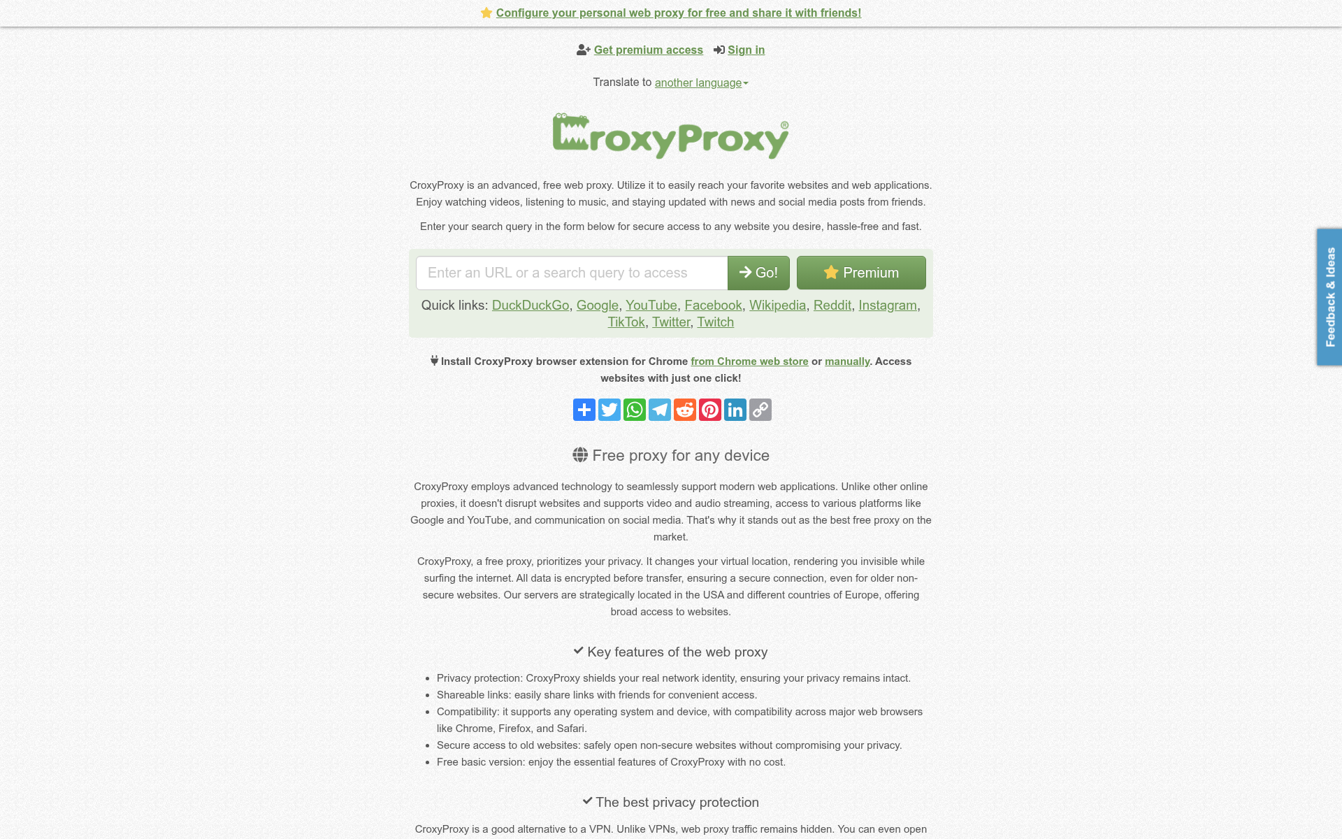 Screenshot of croxyproxy.rocks