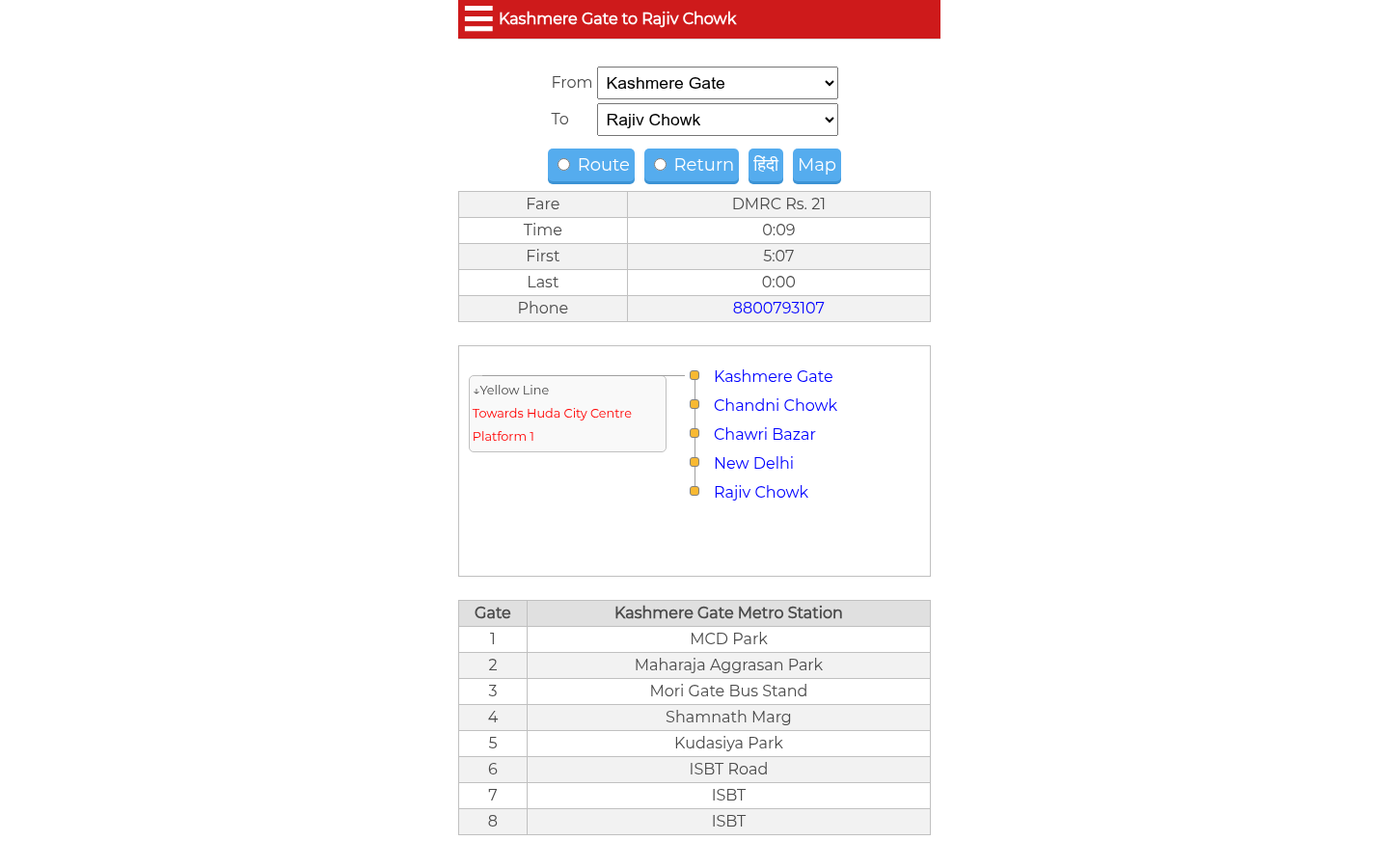 Screenshot of delhimetrorail.info