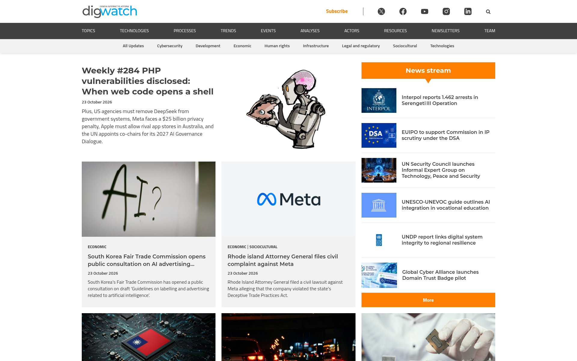 Screenshot of dig.watch
