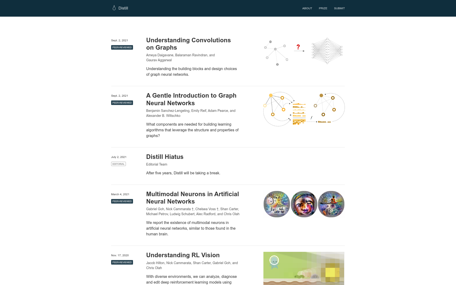 Screenshot of distill.pub
