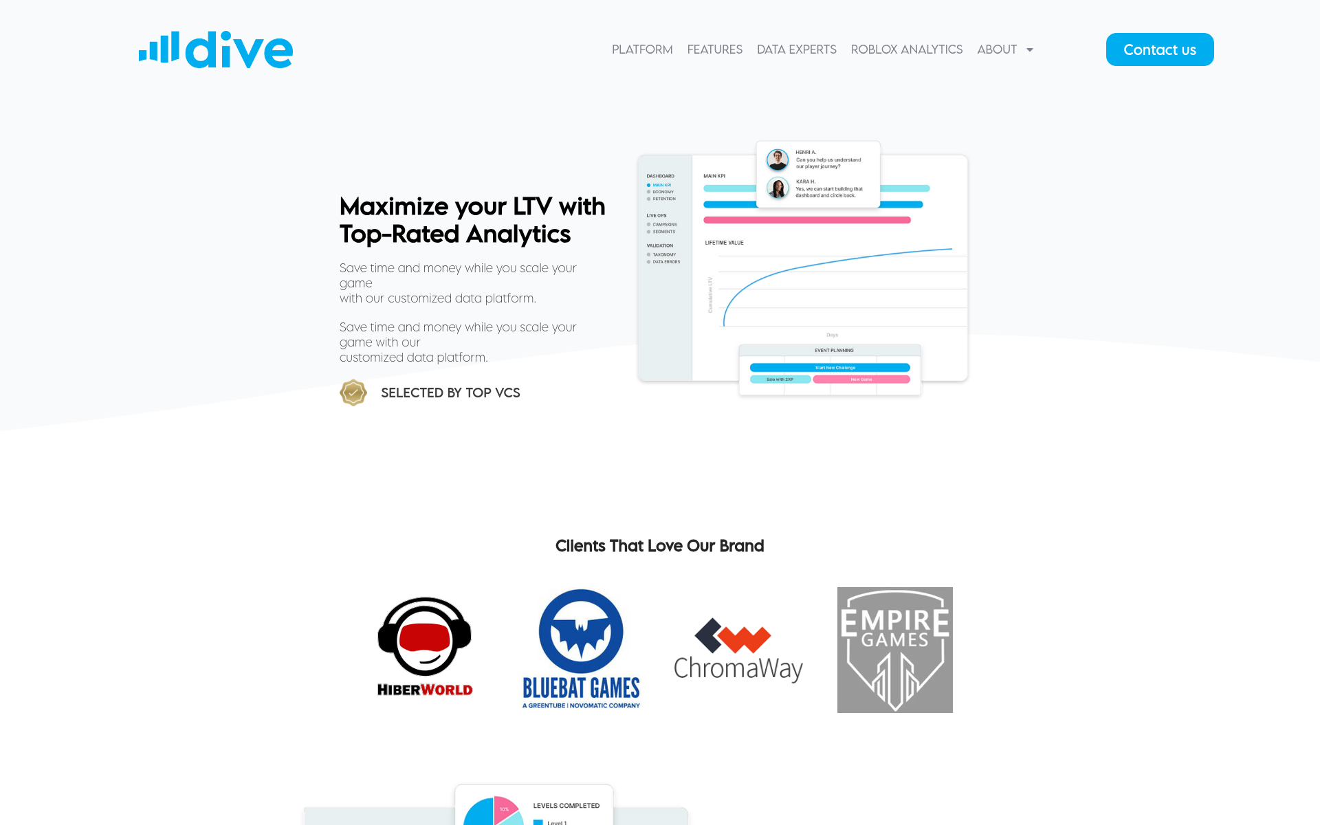Screenshot of dive.games