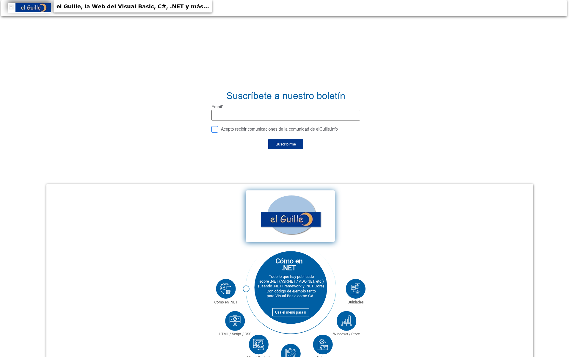 Screenshot of elguille.info
