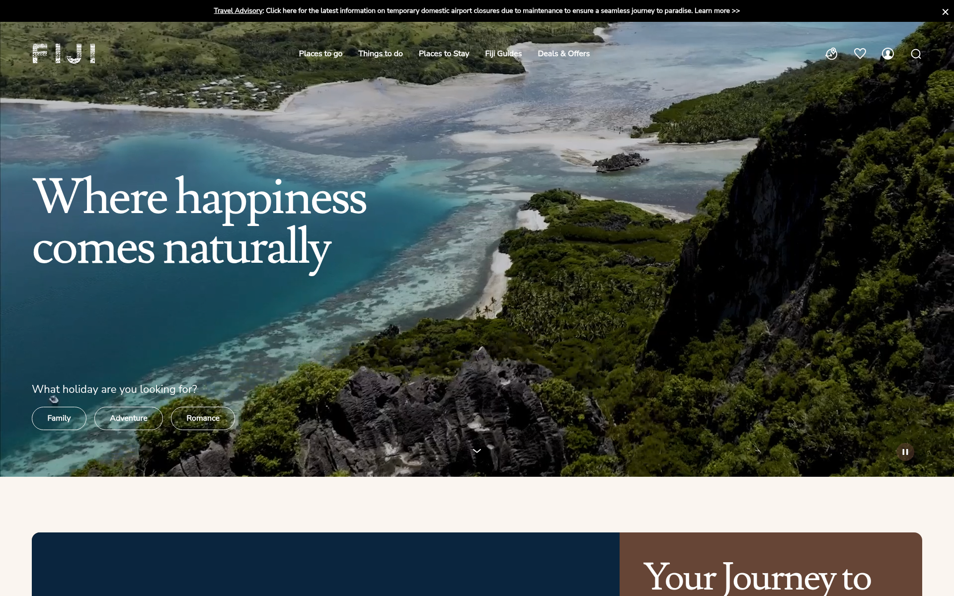 Screenshot of fiji.travel