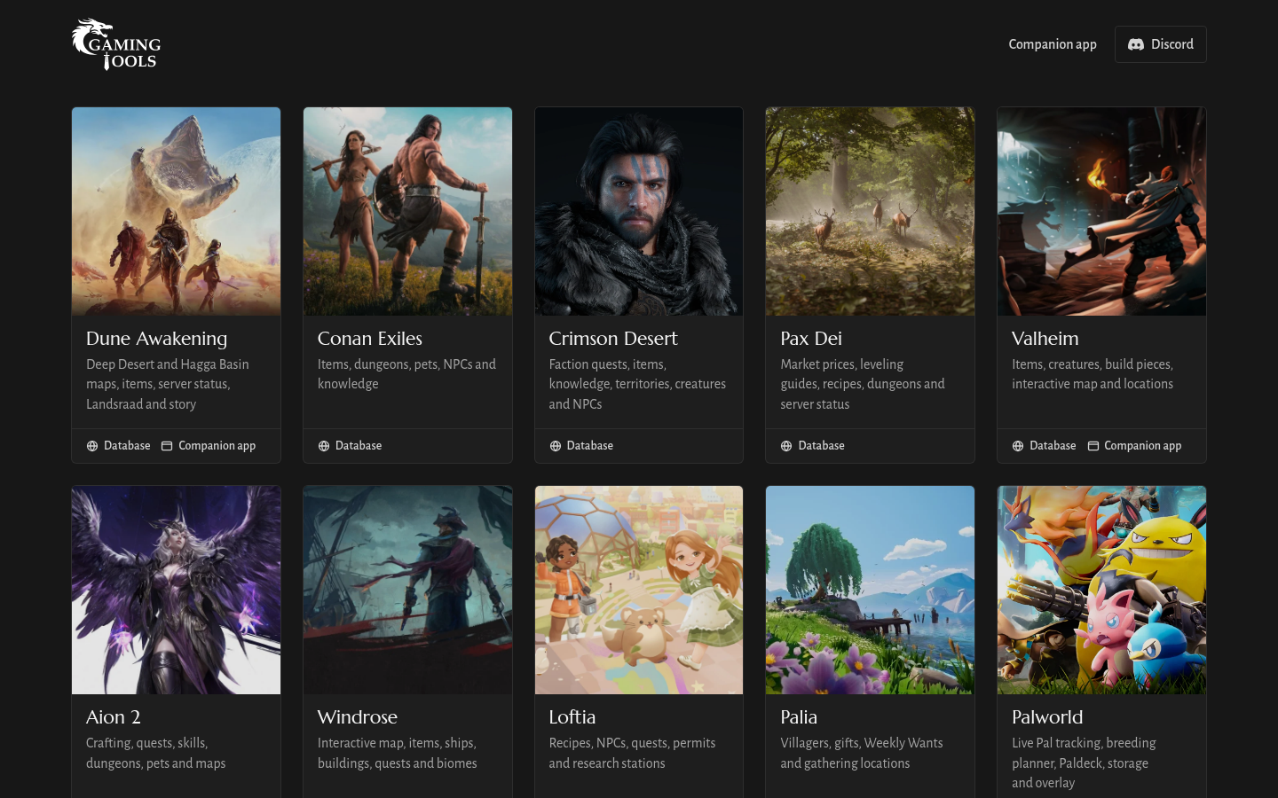 Screenshot of gaming.tools