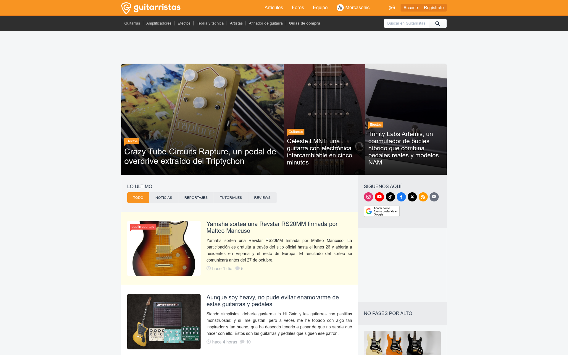 Screenshot of guitarristas.info