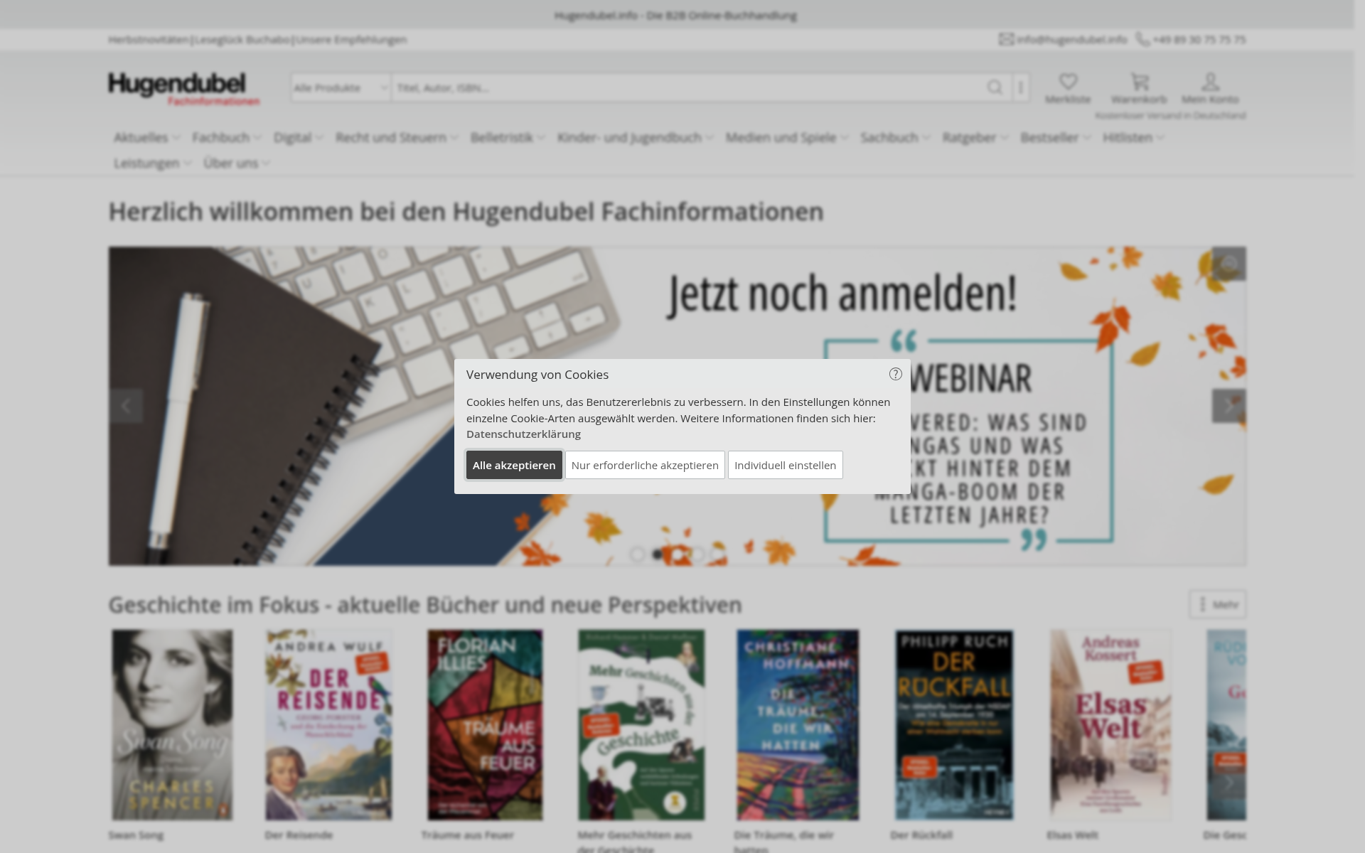 Screenshot of hugendubel.info