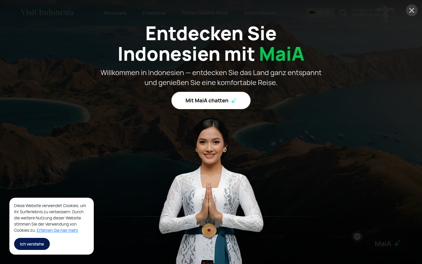 Screenshot of indonesia.travel