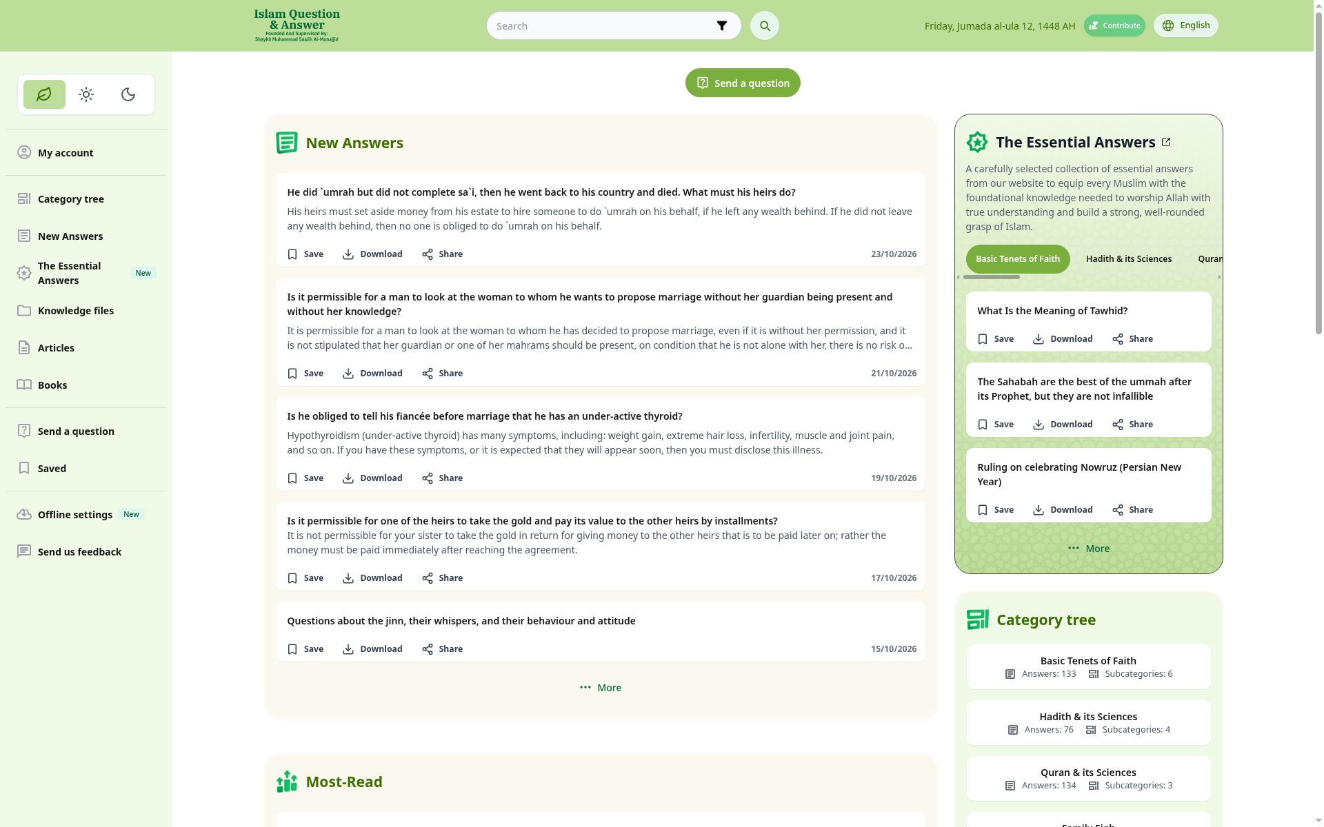 Screenshot of islamqa.info
