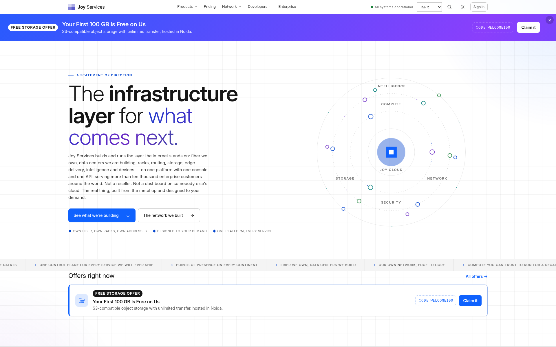 Screenshot of joy.services