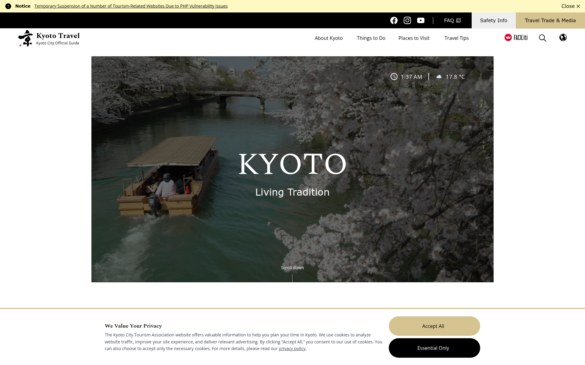 Screenshot of kyoto.travel