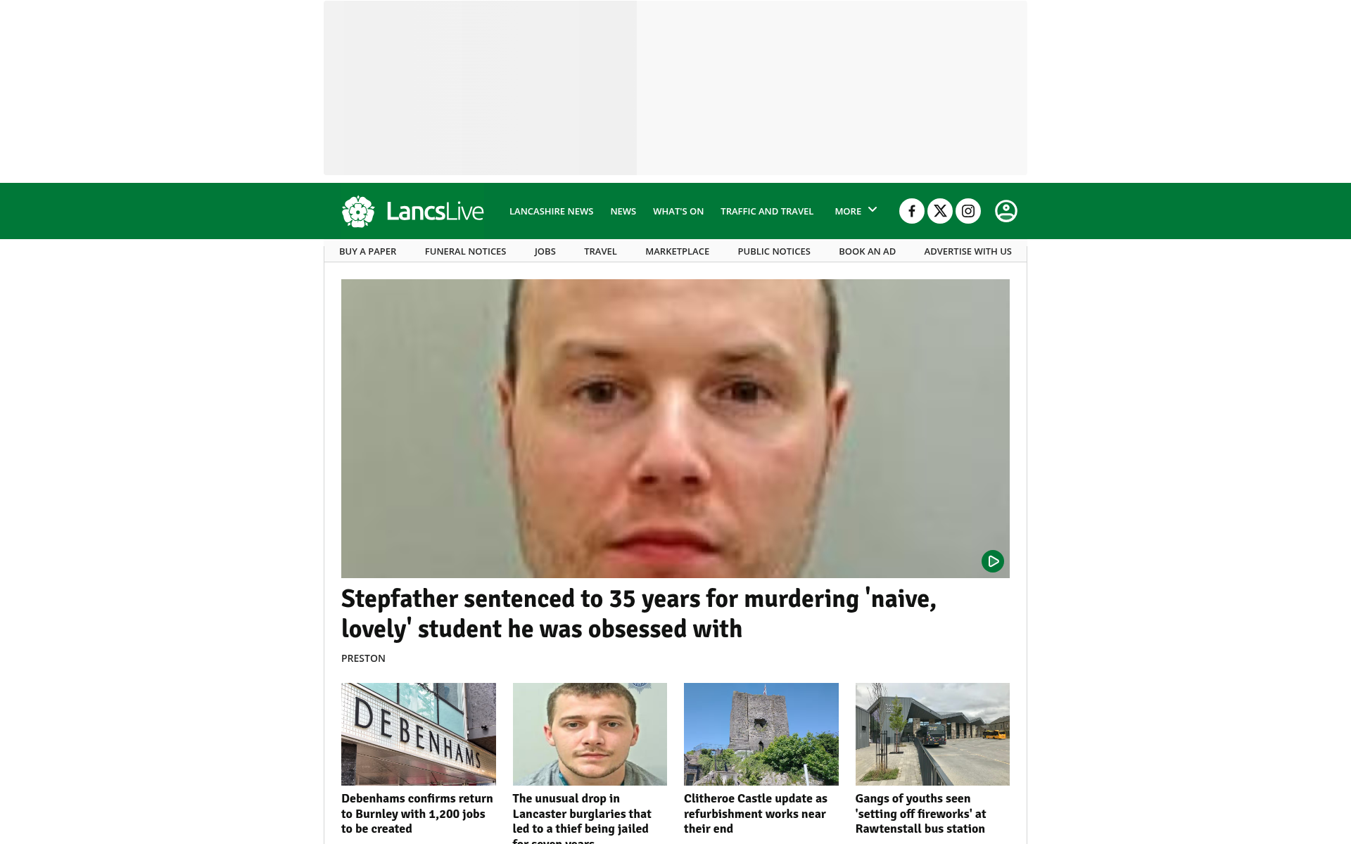 Screenshot of lancs.live