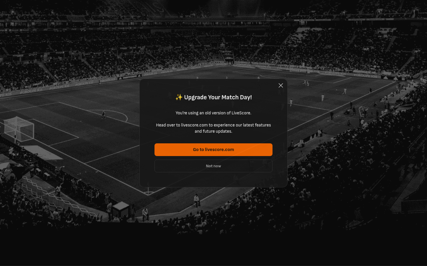 Screenshot of livescore.mobi