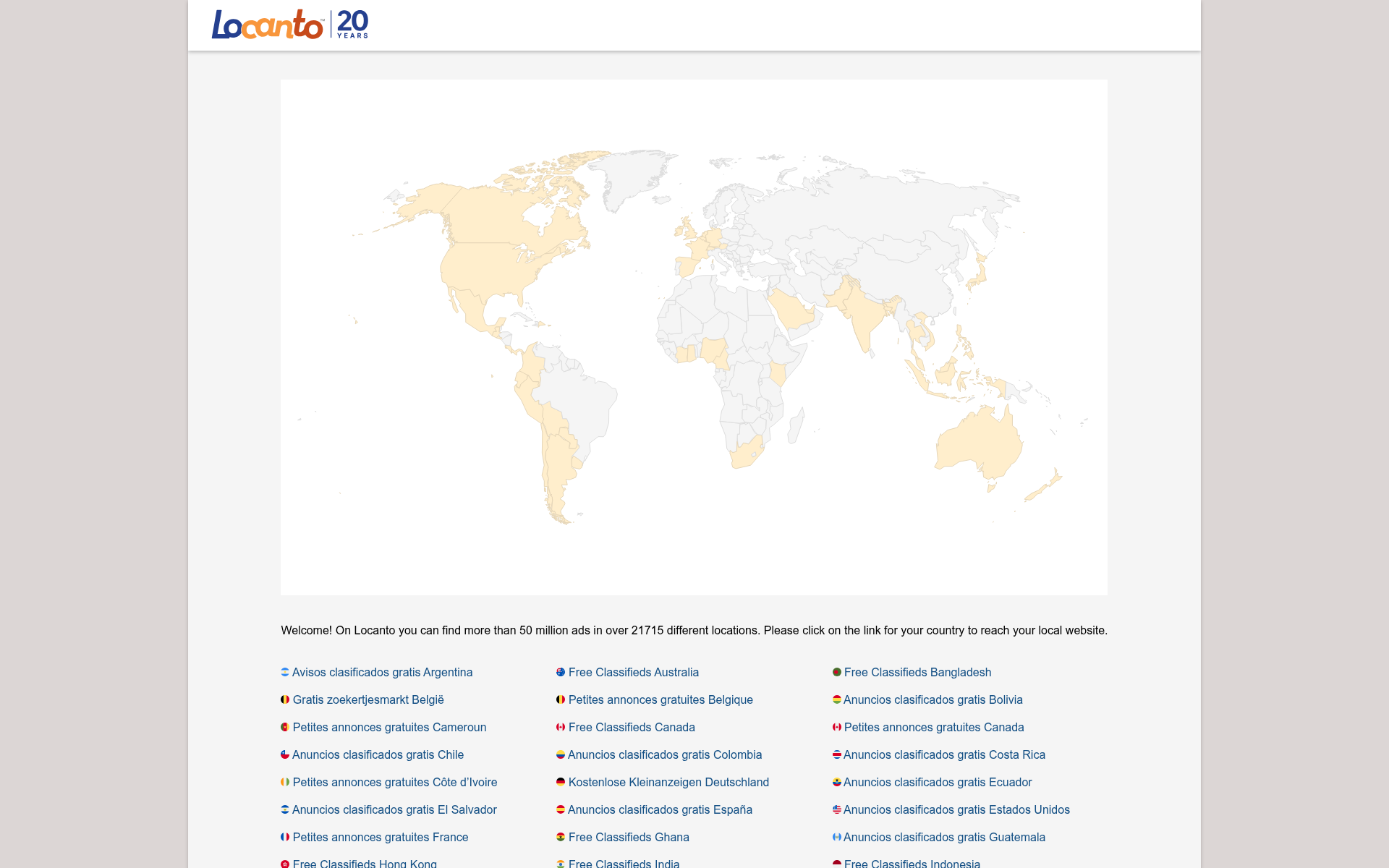 Screenshot of locanto.info
