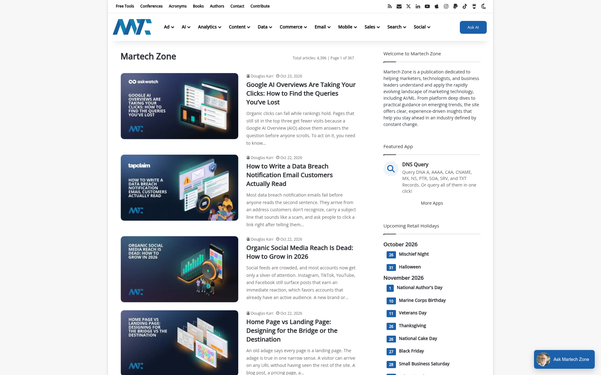 Screenshot of martech.zone