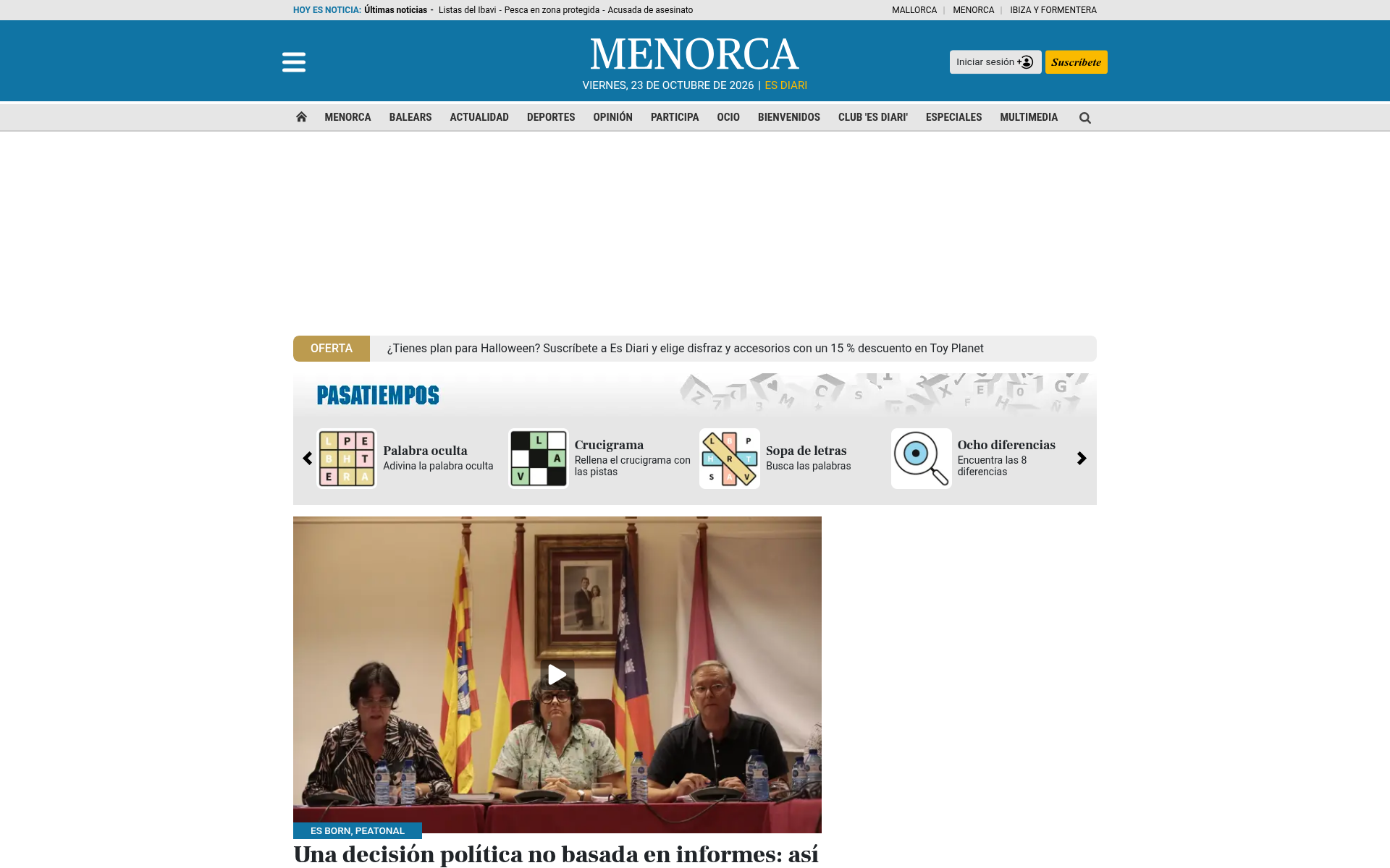Screenshot of menorca.info