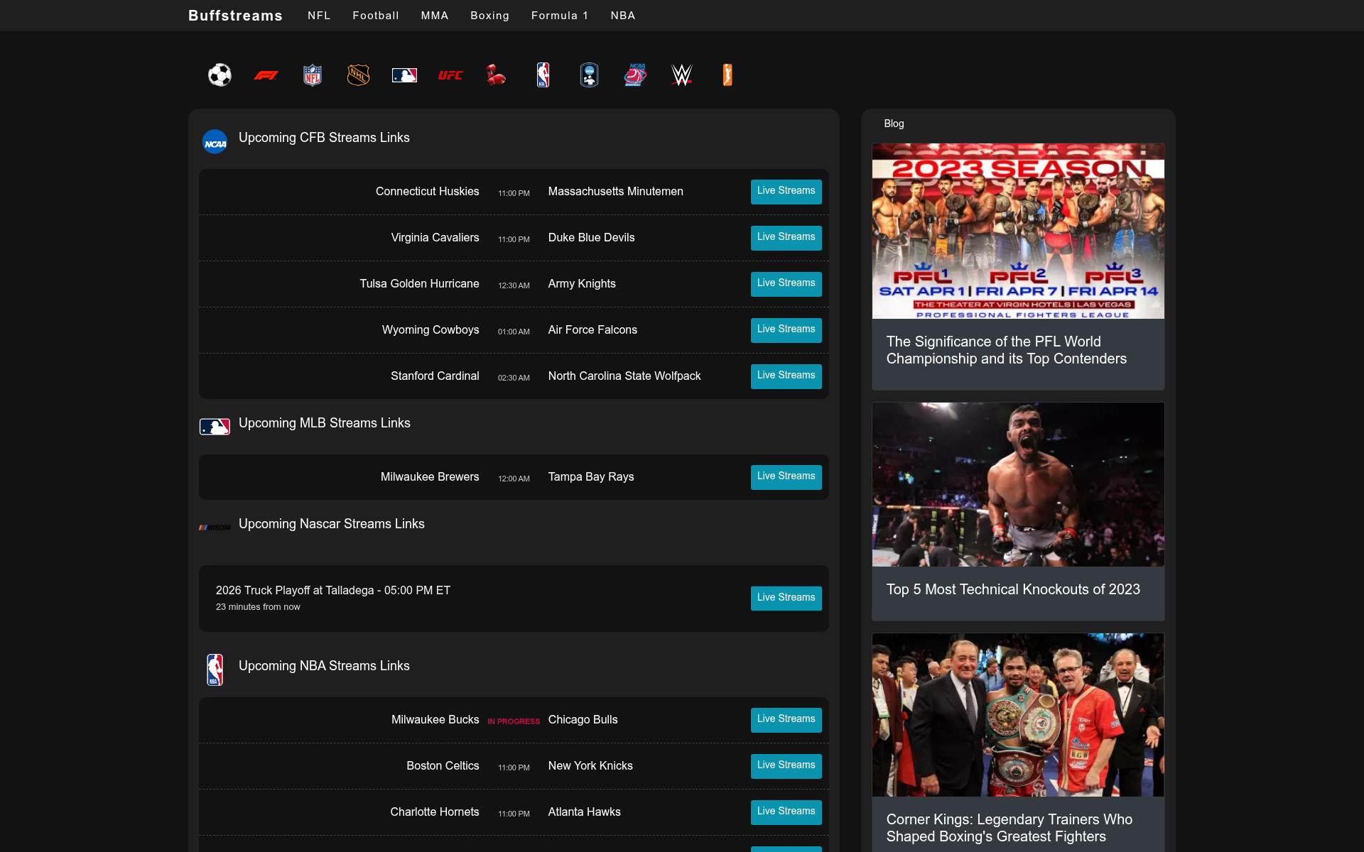 Screenshot of mybuffstreams.plus