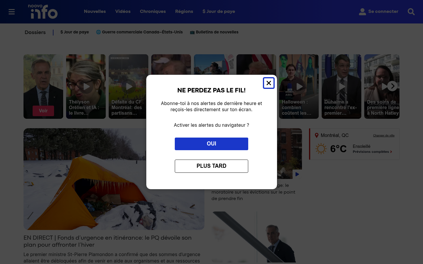 Screenshot of noovo.info