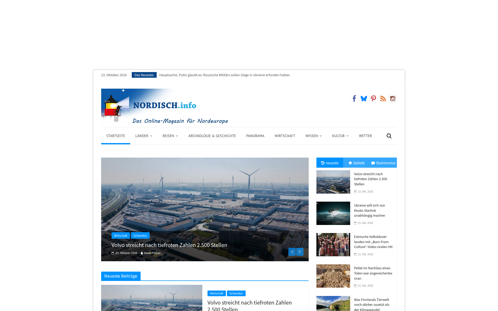 Screenshot of nordisch.info