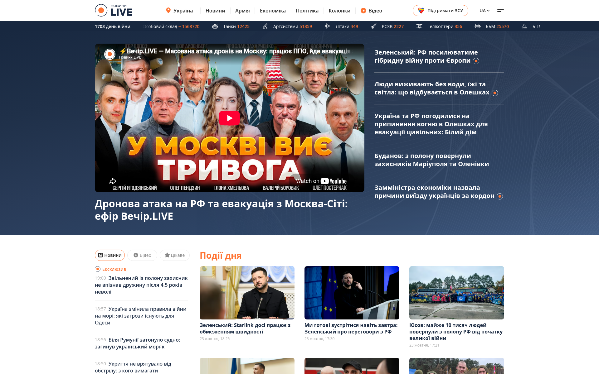Screenshot of novyny.live
