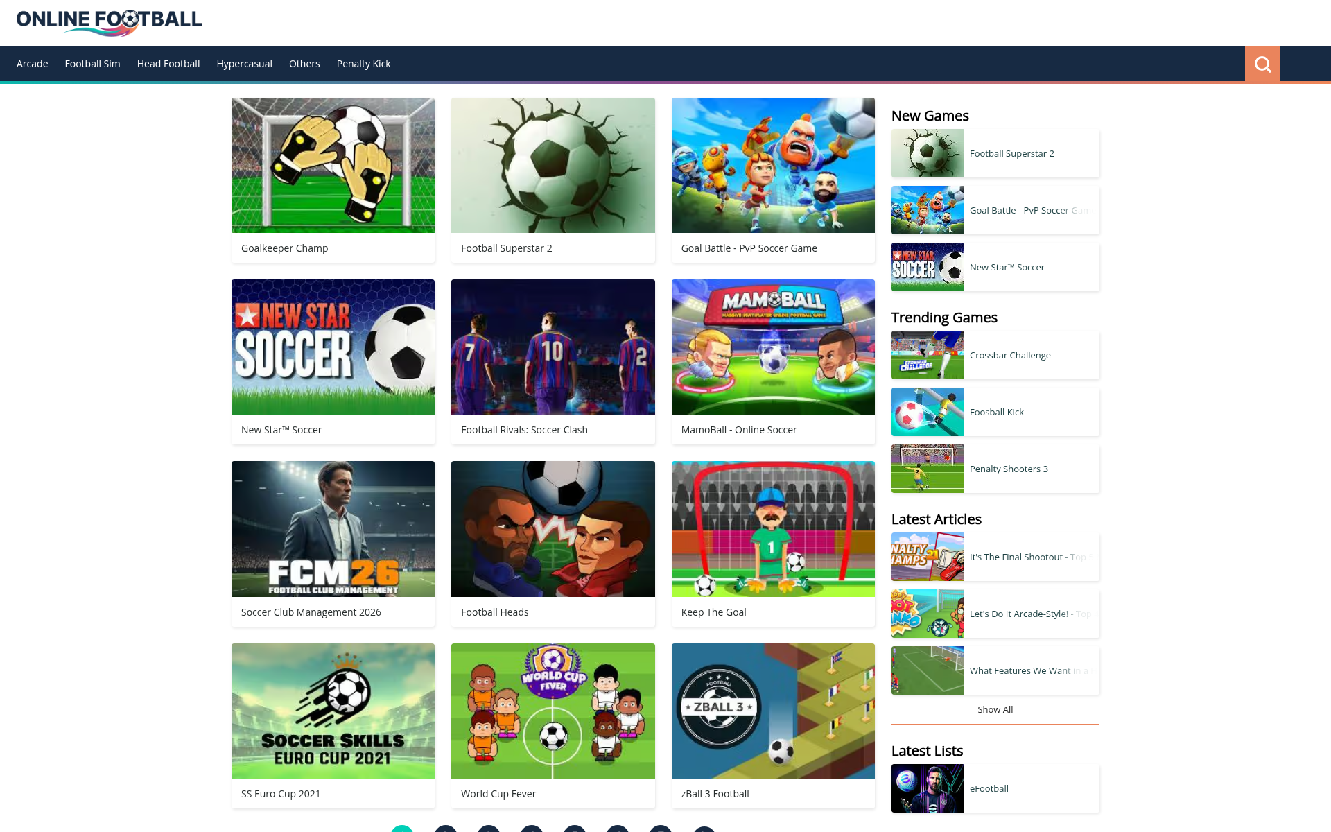 Screenshot of onlinefootball.games