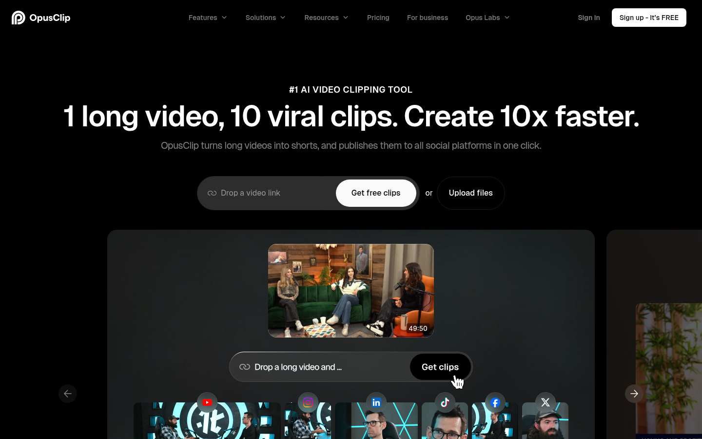 Screenshot of opus.pro