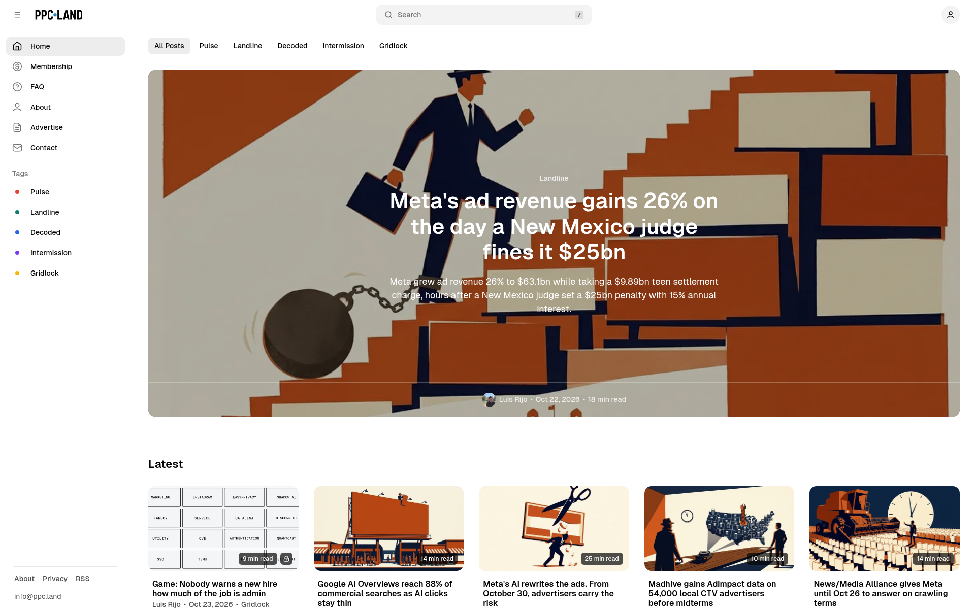 Screenshot of ppc.land