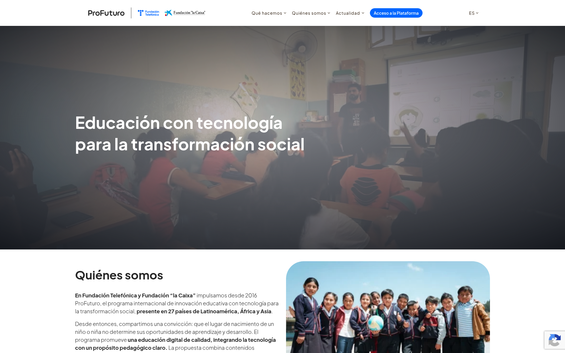 Screenshot of profuturo.education