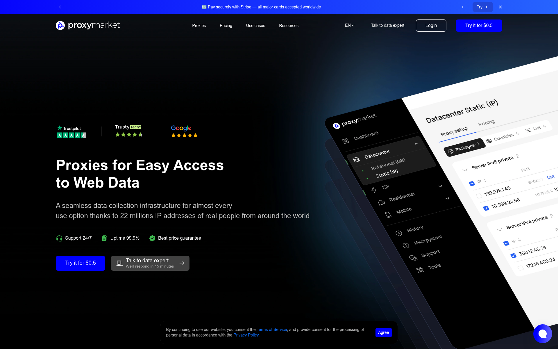 Screenshot of proxy.market
