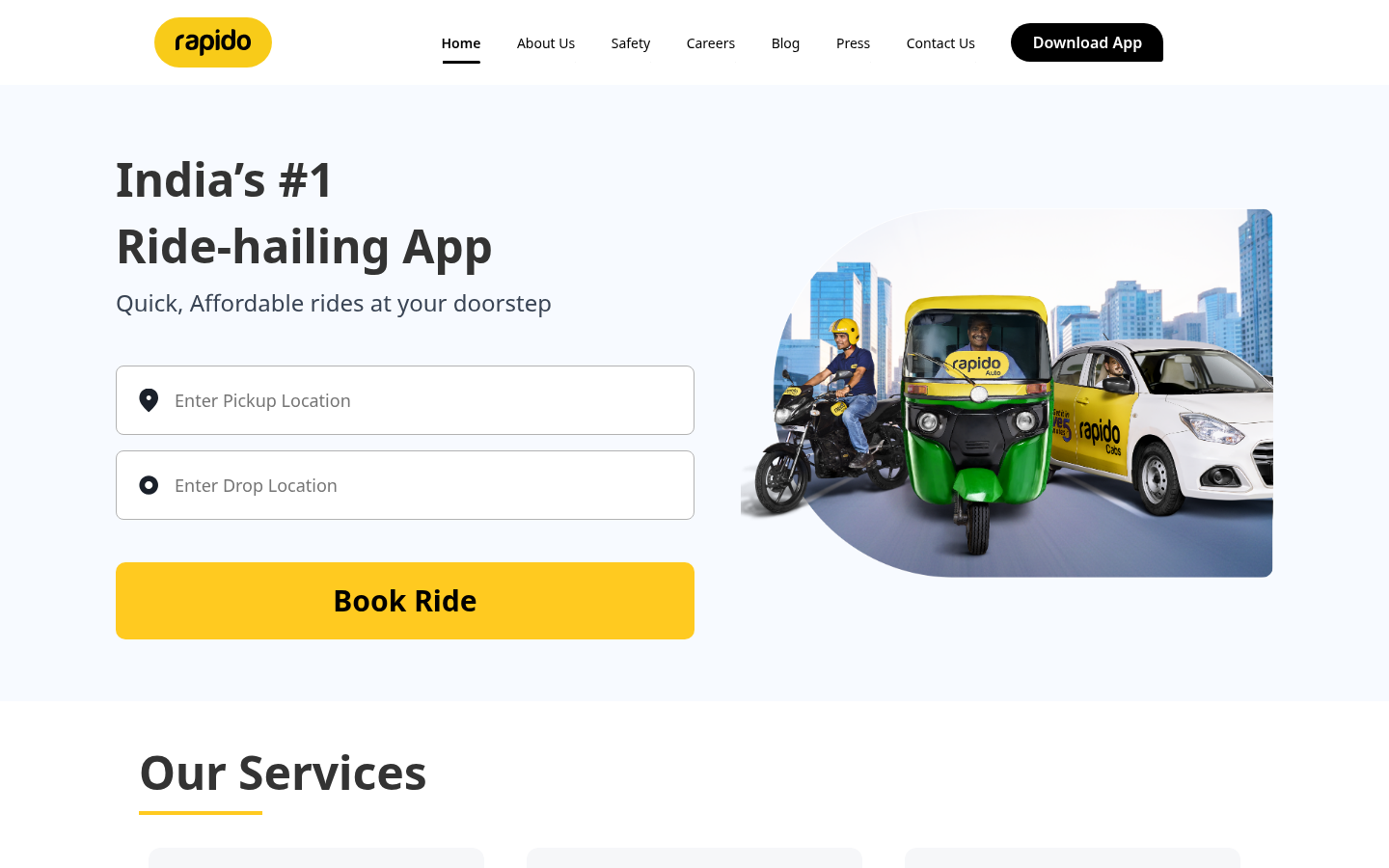 Screenshot of rapido.bike