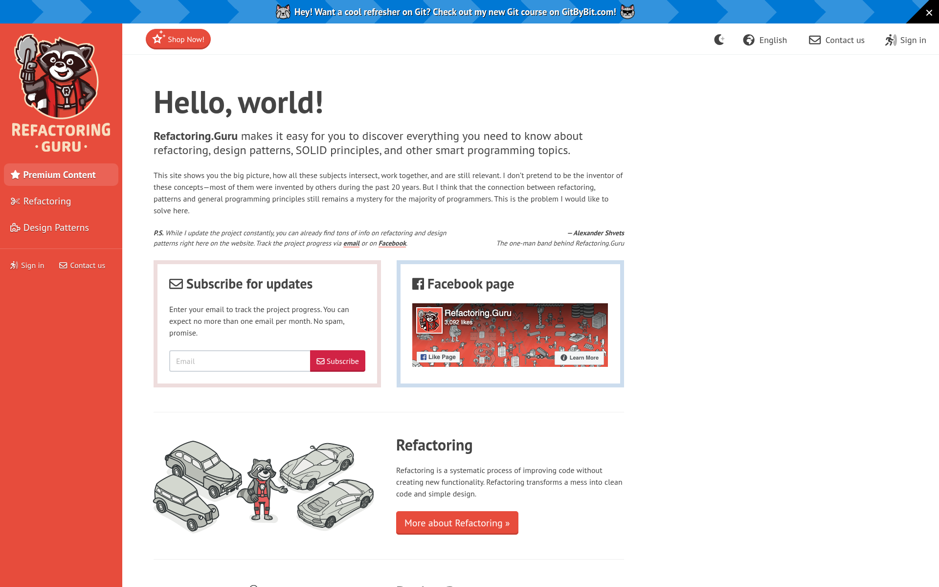 Screenshot of refactoring.guru
