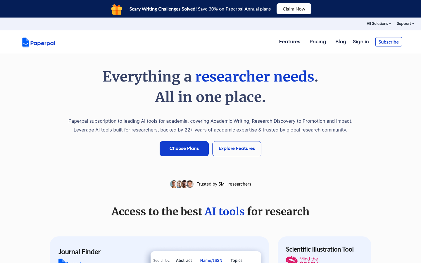 Screenshot of researcher.life
