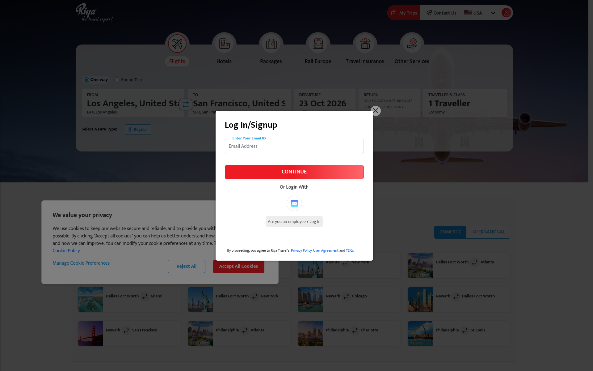 Screenshot of riya.travel
