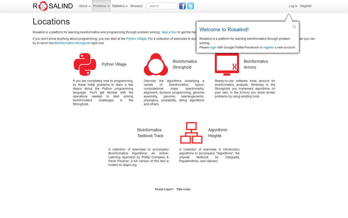 Screenshot of rosalind.info