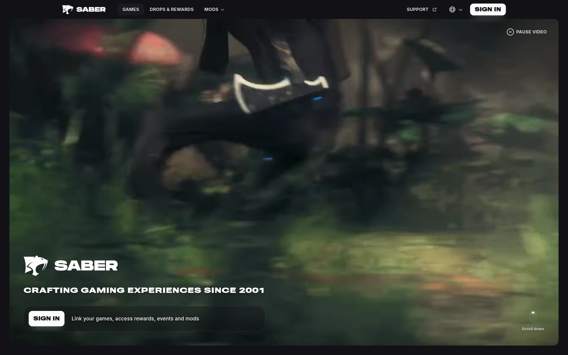 Screenshot of saber.games