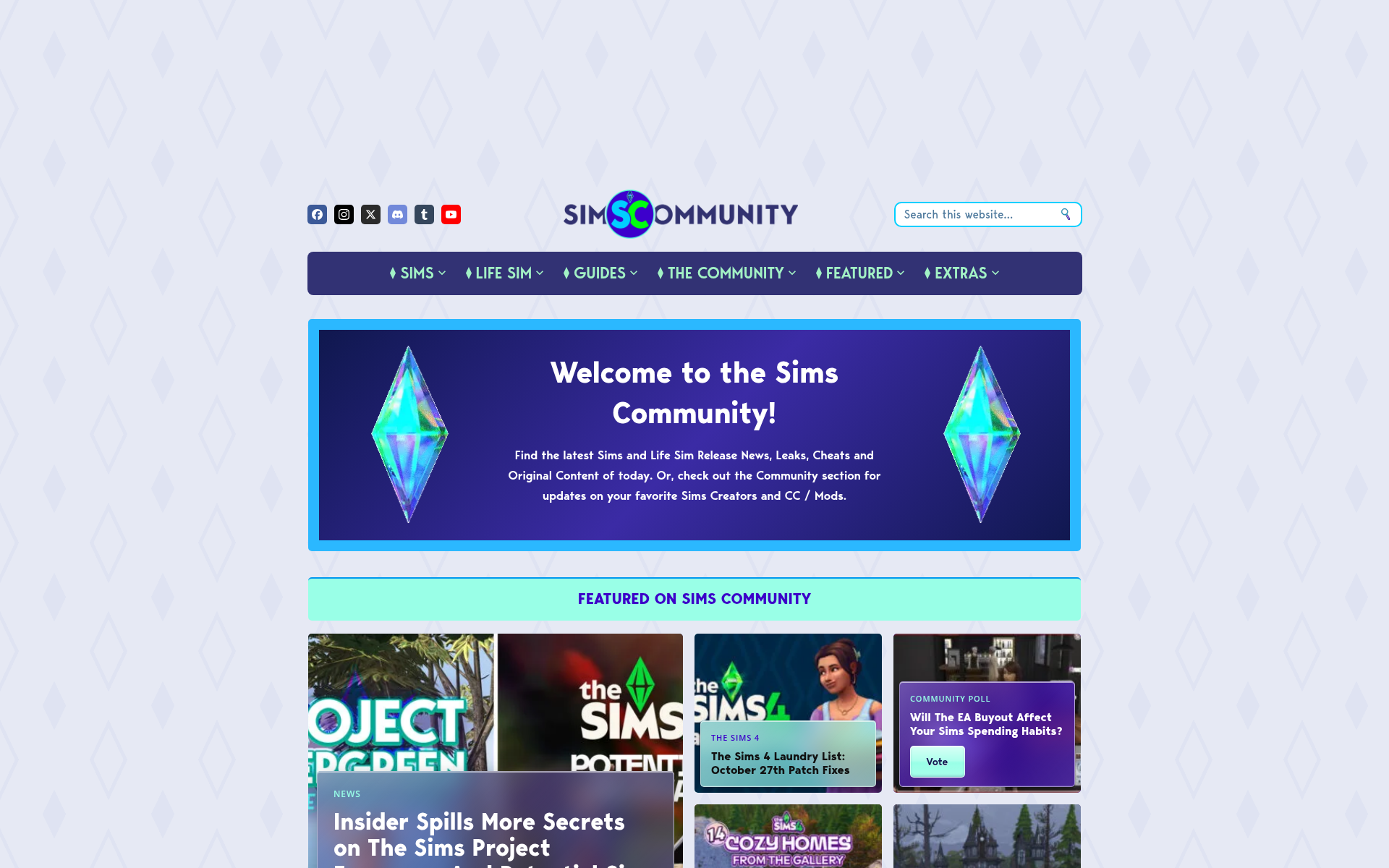 Screenshot of simscommunity.info