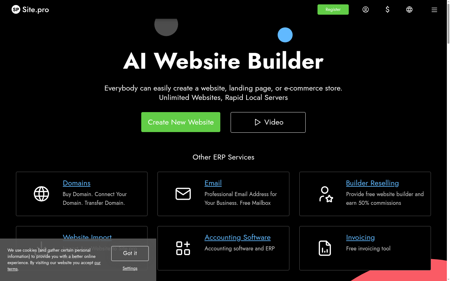 Screenshot of site.pro